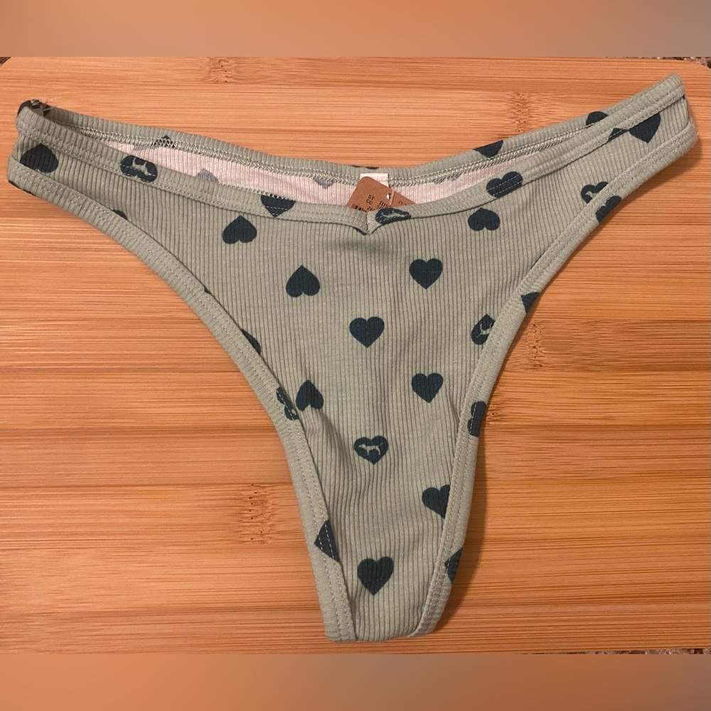 PINK green heart underwear